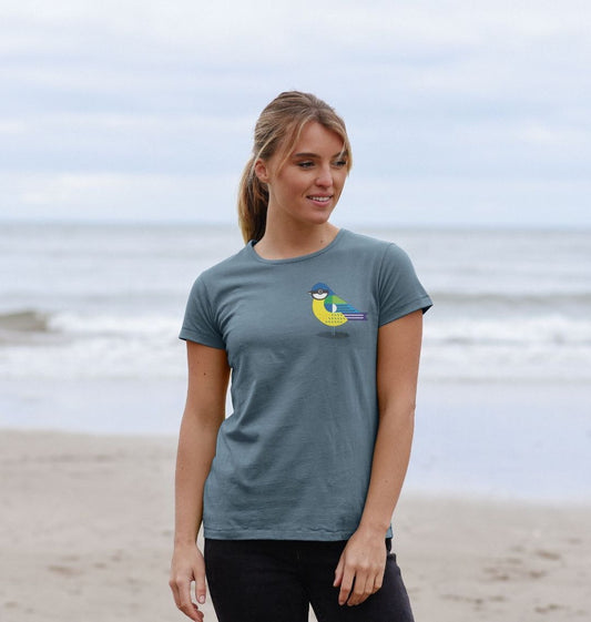 Blue Tit Womens Crew Neck Organic Cotton T-shirt