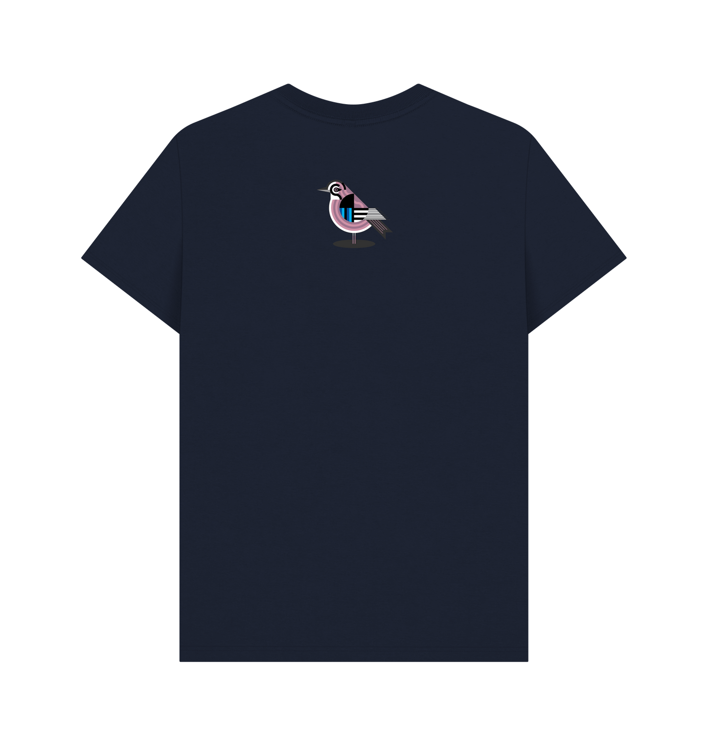 Navy Blue Printed T-shirt Back