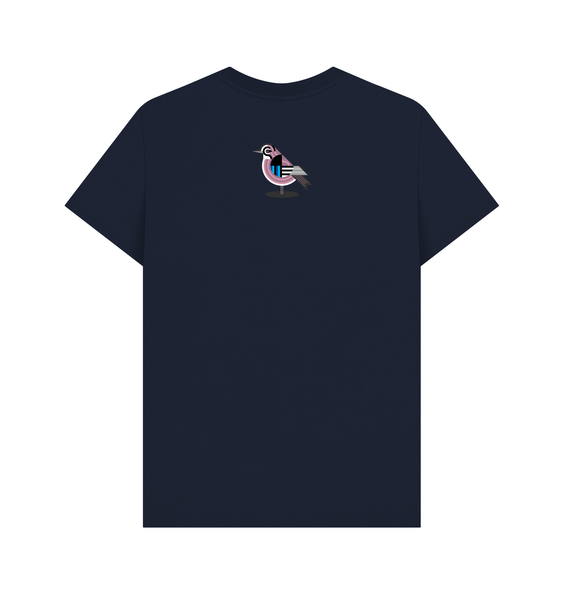 Navy Blue Printed T-shirt Back