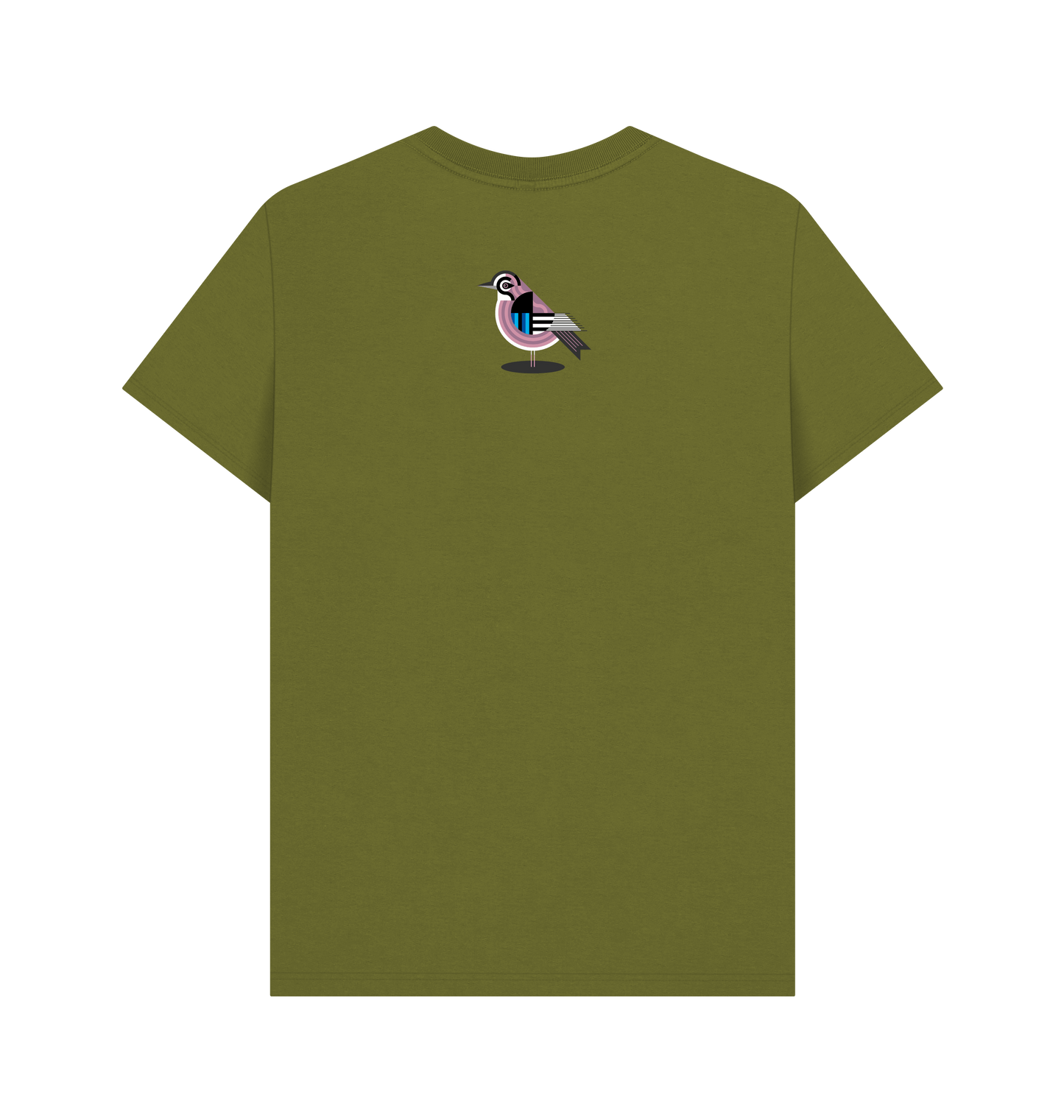 Moss Green Printed T-shirt Back