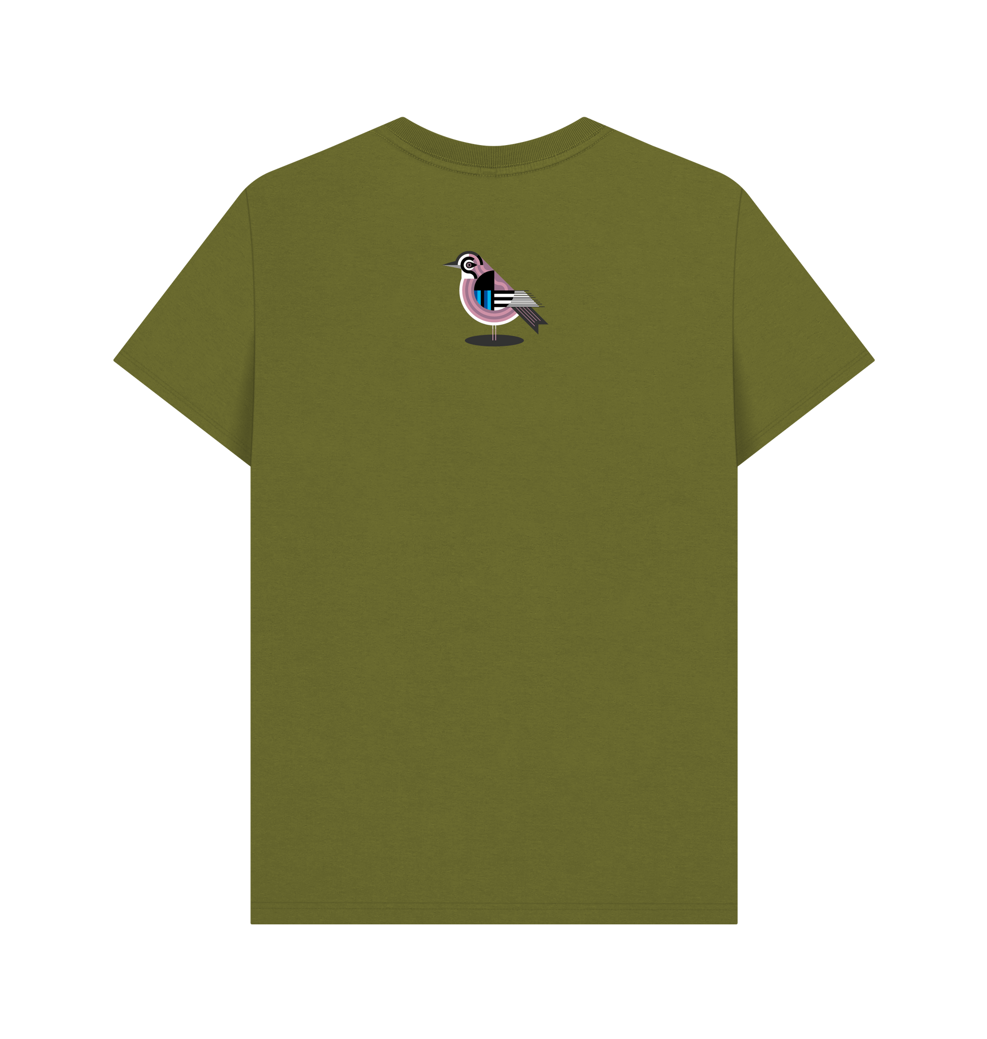 Moss Green Printed T-shirt Back