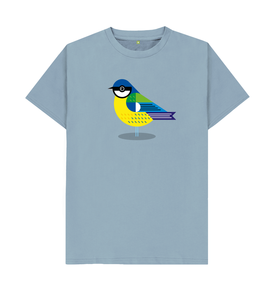 Stone Blue Printed T-shirt Front