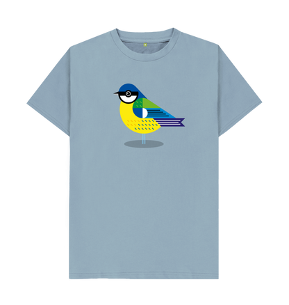 Stone Blue Printed T-shirt Front