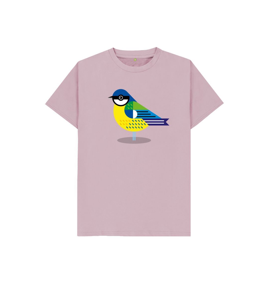 Mauve Blue Tit Kids Organic Cotton T-shirt