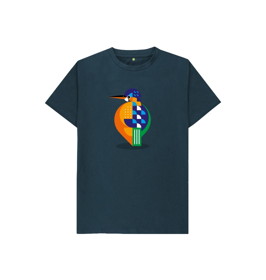 Denim Blue Kingfisher Kids Organic Cotton T-shirt