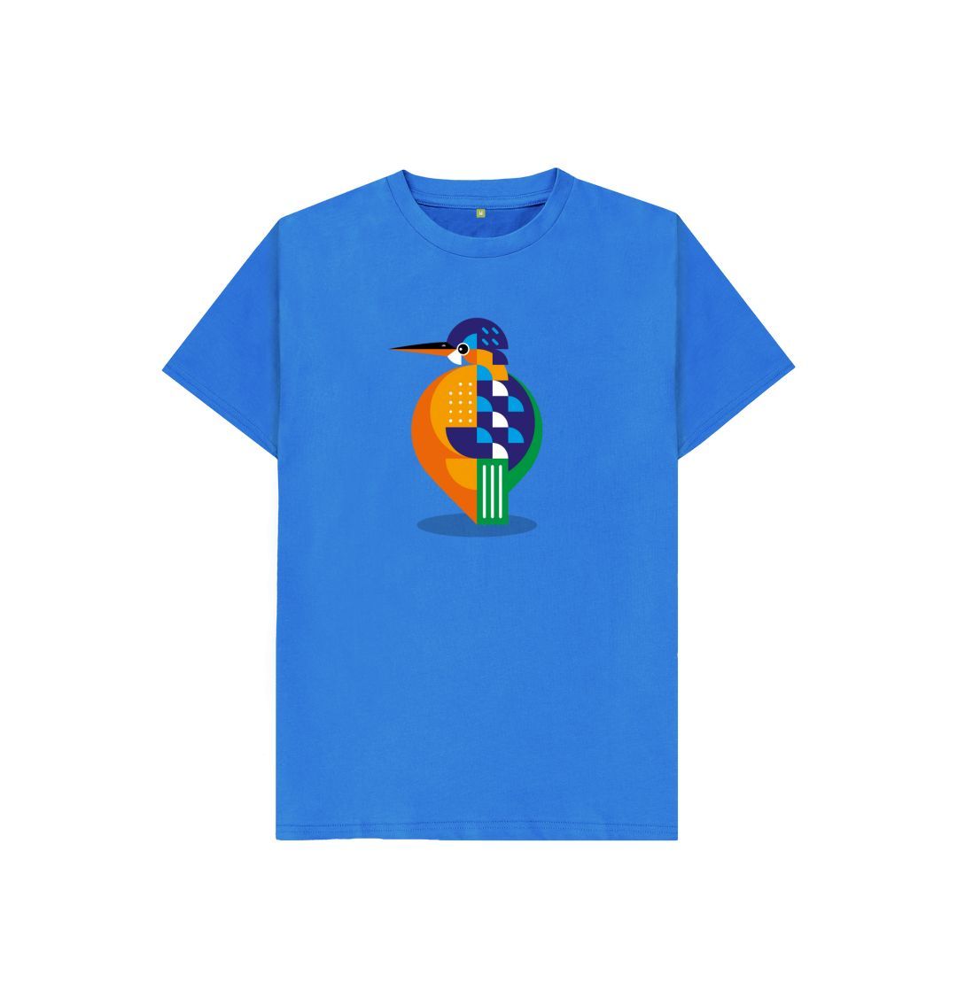 Bright Blue Kingfisher Kids Organic Cotton T-shirt