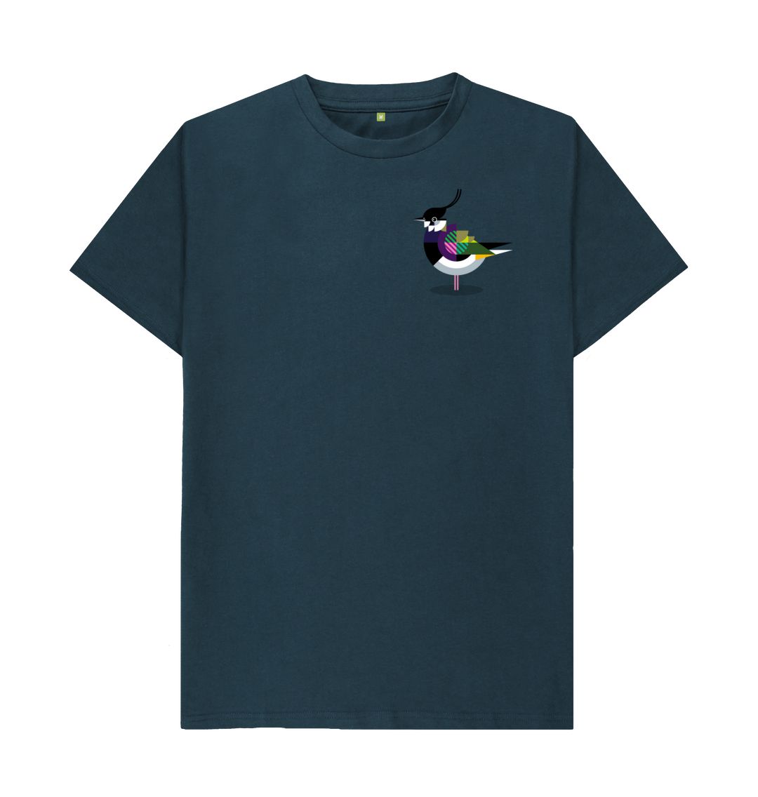 Denim Blue Lapwing Mens Organic Cotton T-shirt