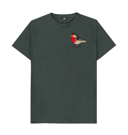 Dark Grey Robin Mens Organic Cotton T-shirt