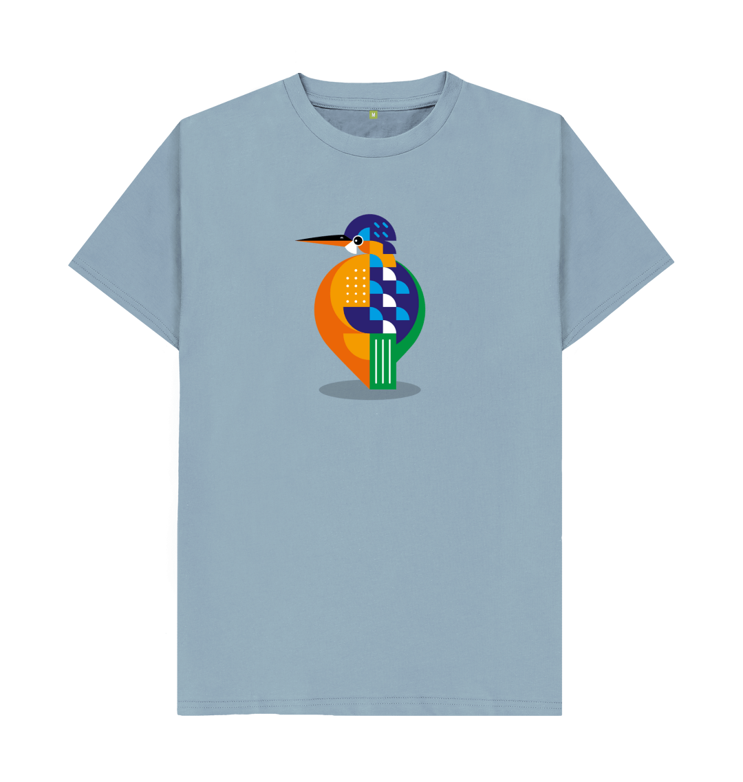 Stone Blue Printed T-shirt Front