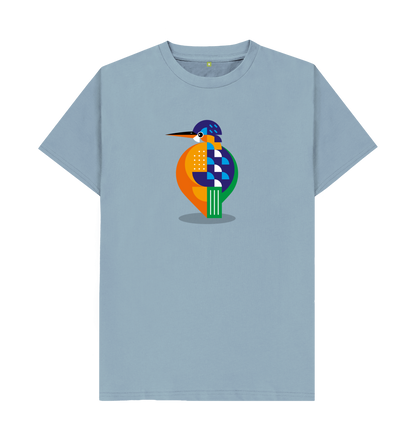 Stone Blue Printed T-shirt Front