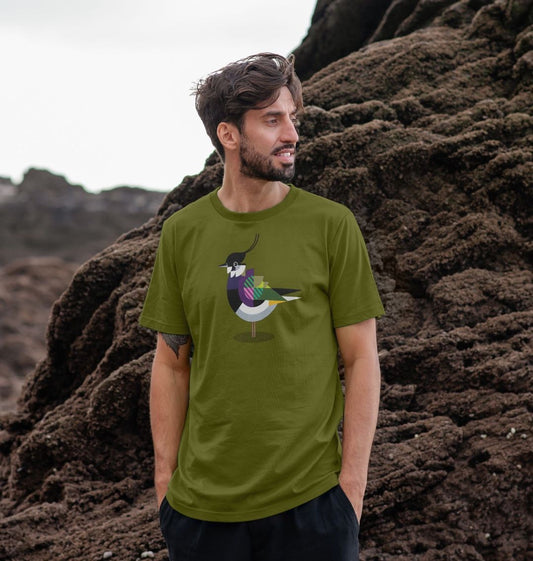 Lapwing Large Print Mens Organic Cotton T-shirt