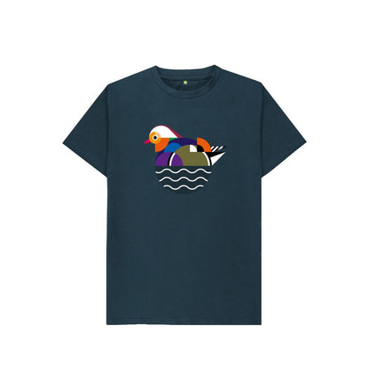 Denim Blue Mandarin Kids Organic Cotton T-shirt