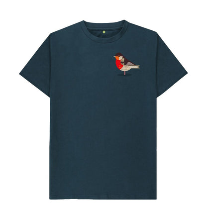 Denim Blue Robin Mens Organic Cotton T-shirt
