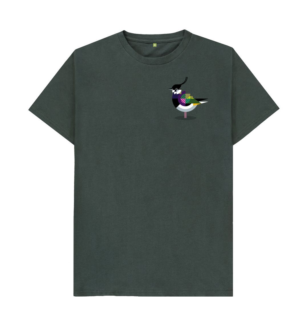 Dark Grey Lapwing Mens Organic Cotton T-shirt