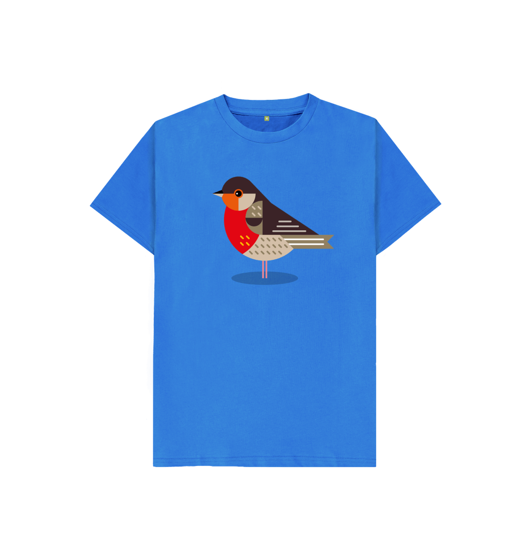 Bright Blue Robin Kids Organic Cotton T-shirt