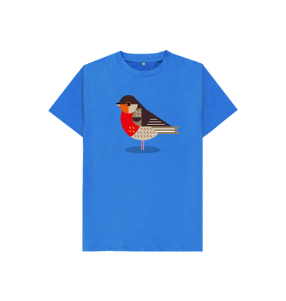 Bright Blue Robin Kids Organic Cotton T-shirt