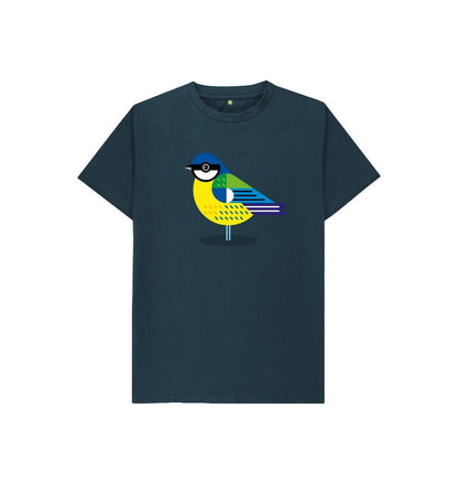 Denim Blue Blue Tit Kids Organic Cotton T-shirt