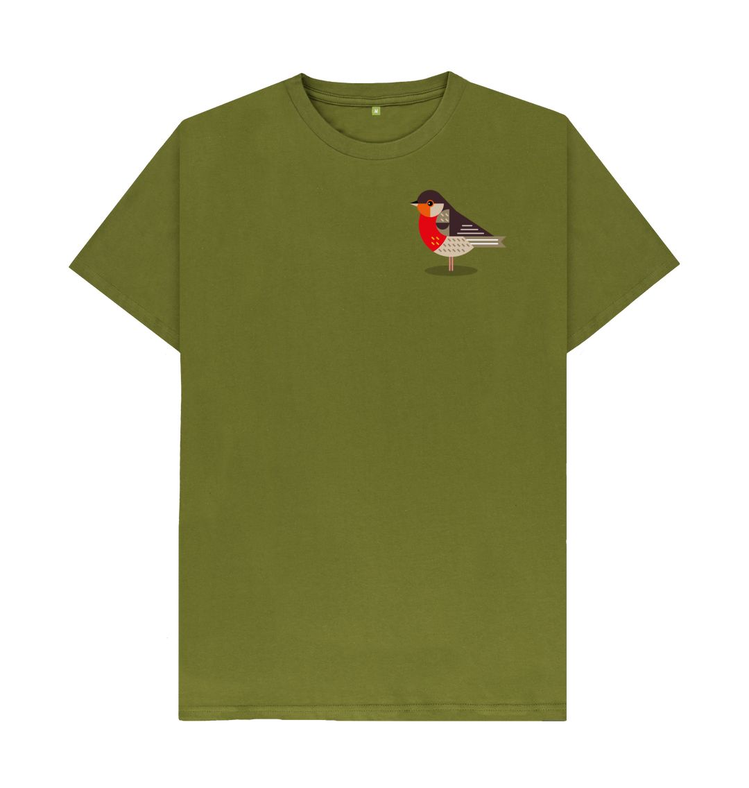 Moss Green Robin Mens Organic Cotton T-shirt