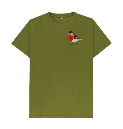 Moss Green Robin Mens Organic Cotton T-shirt