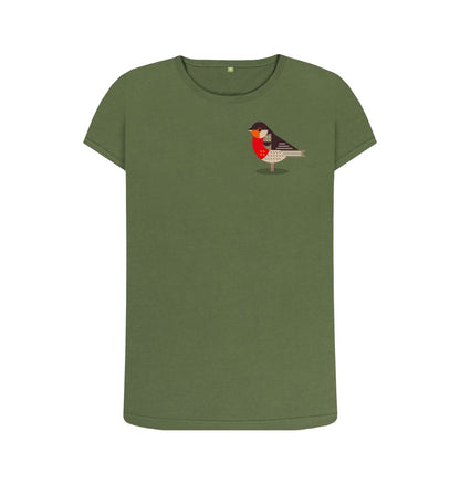 Khaki Robin Women's Crew Neck T-shirt