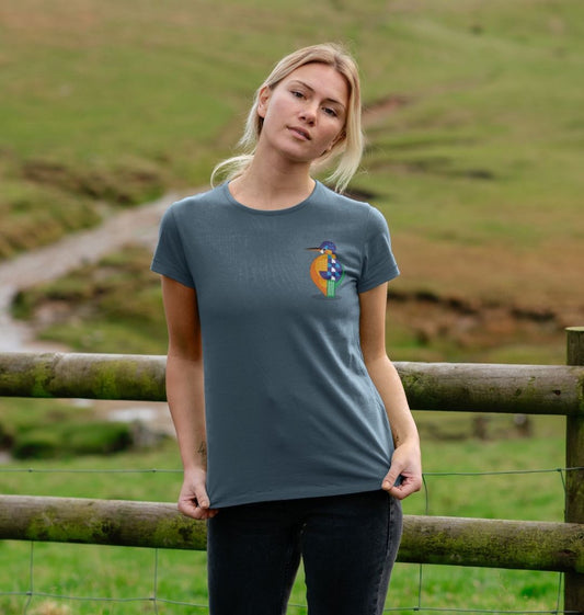 Kingfisher Womens Crew Neck Organic Cotton T-shirt