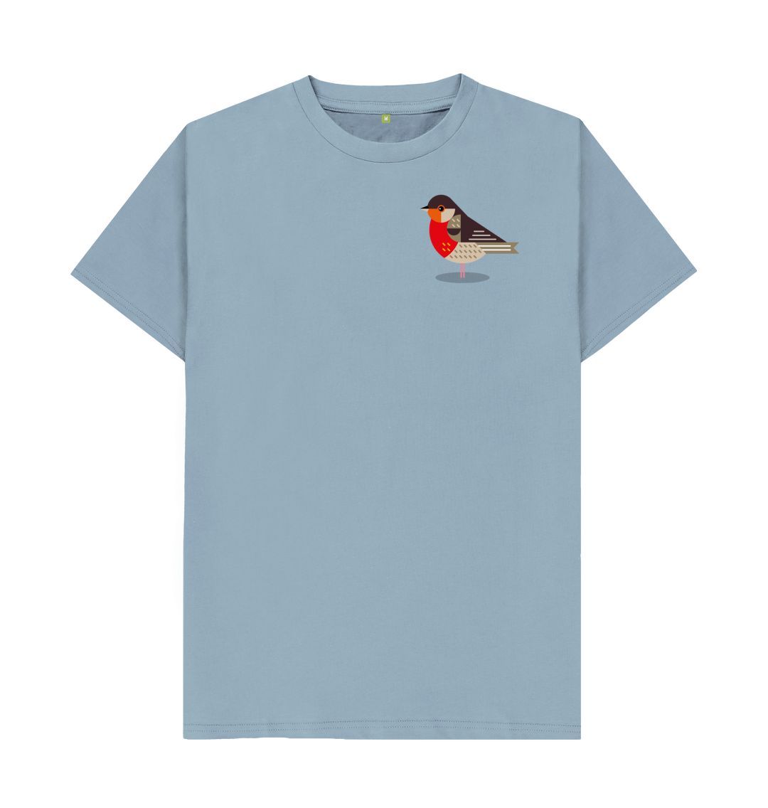Stone Blue Robin Mens Organic Cotton T-shirt