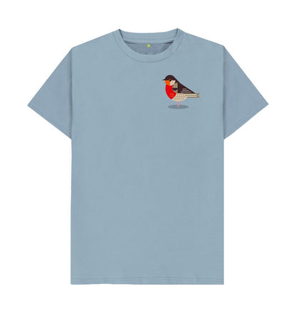 Stone Blue Robin Mens Organic Cotton T-shirt
