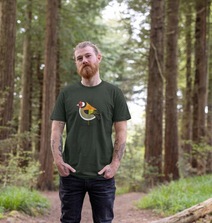 Goldfinch Large Print Mens Organic Cotton T-shirt