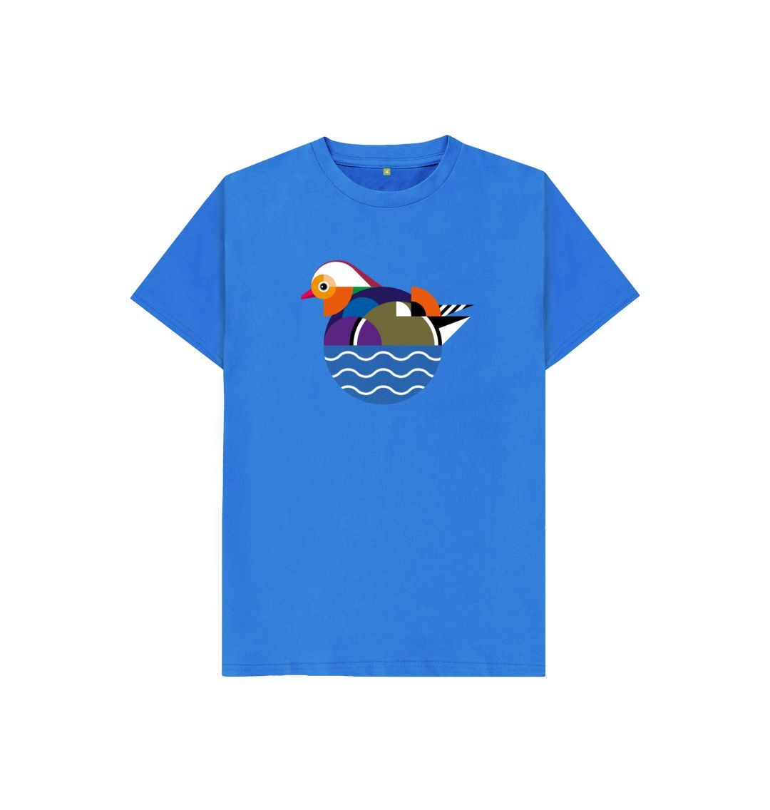 Bright Blue Mandarin Kids Organic Cotton T-shirt